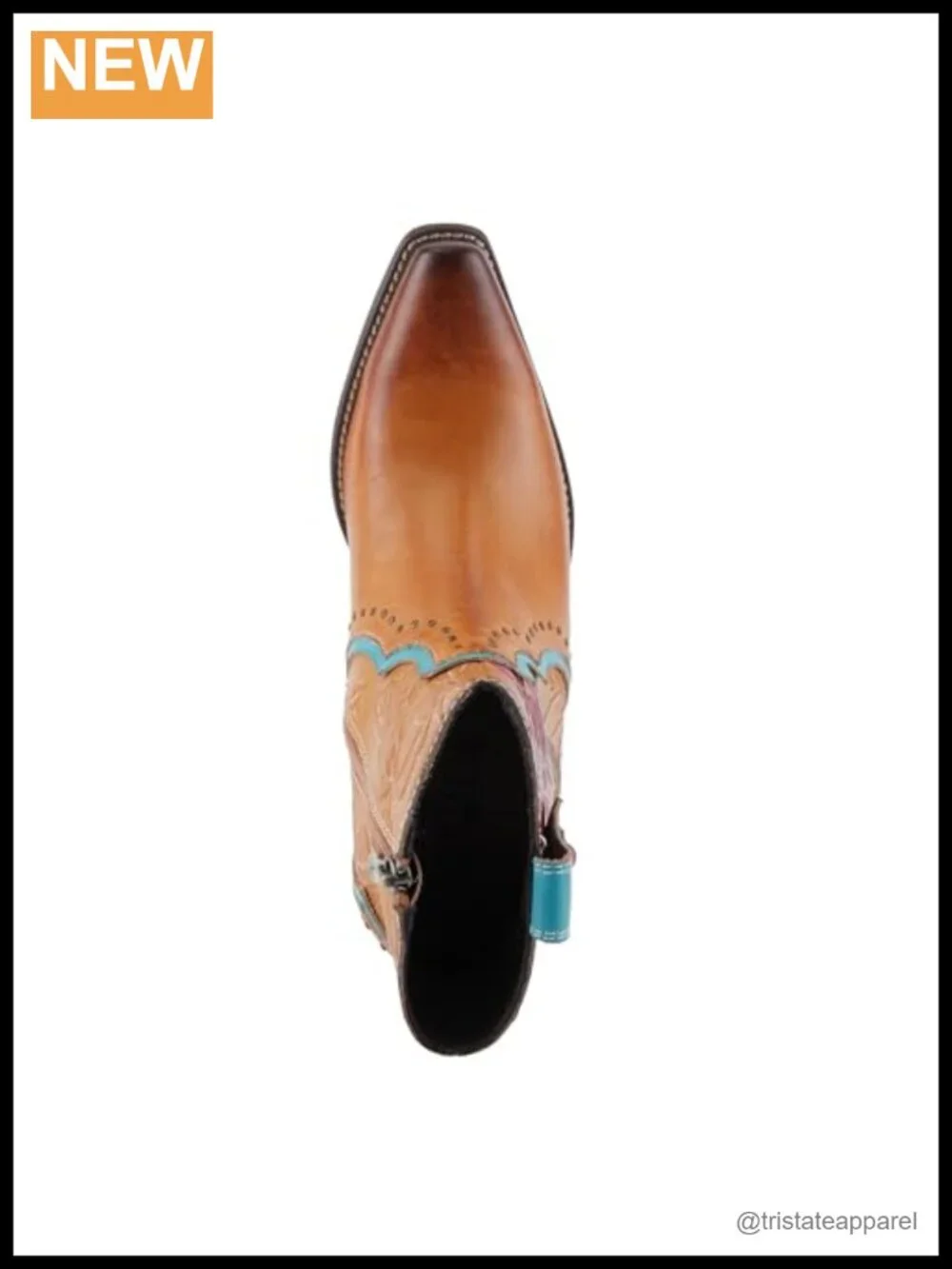 Mid-Calf Floral Cowboy Bootie Leather Ankle High Zipper Casual